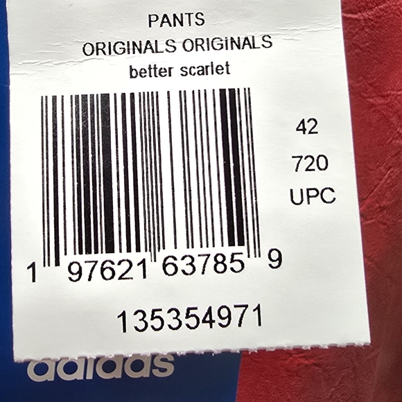 Adidas Adilenium Season Vintage Faux Leather Pants Better Scarlet - Picture 3 of 8